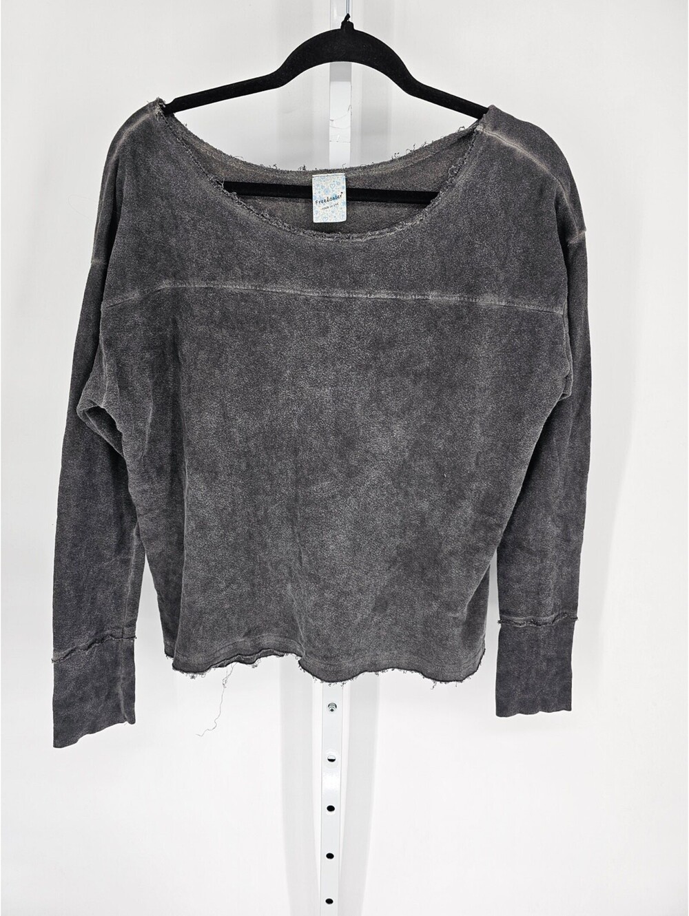 Freeloader Women's Gray Long Sleeve Round Neck Casual Slouchy Top Size L